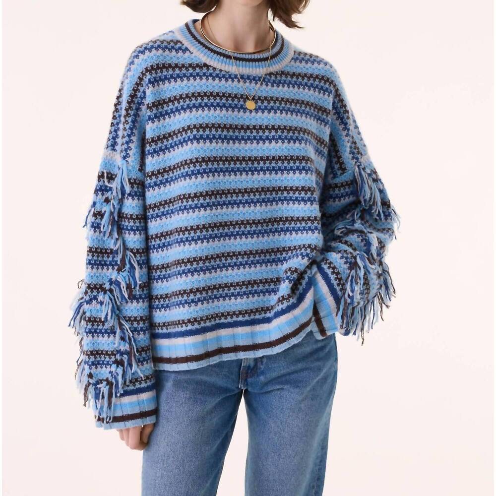 NEW KUJTEN zanabi cashmere sweater in blue ice